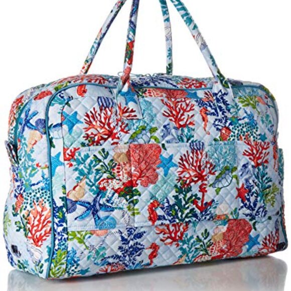 Vera Bradley Retired 2019 SHORE THING Iconic Weekender Organizer Travel Bag~EUC! - Picture 3 of 7